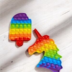 Lot of 2 Pop Toys Sensory Toys Bubble Pop- Ice Cream & Unicorn NEW